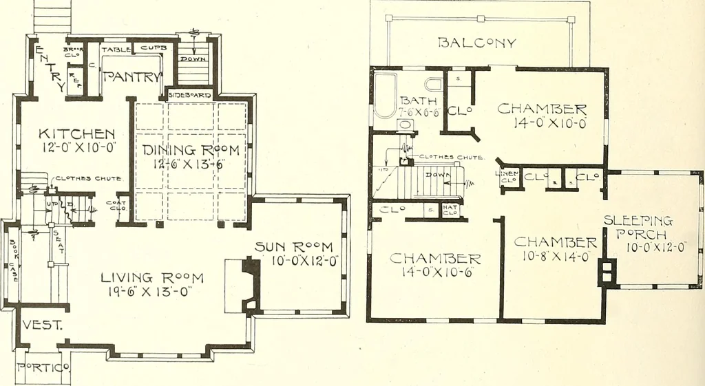 An illustration from The plan book of American dwellings : being a compilation of original home designs, showing actual photographic exteriors and floor plans of moderately priced bungalows, cottages, residences, 1914, leaf 269