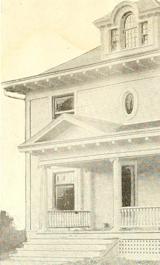 An illustration from The plan book of American dwellings : being a compilation of original home designs, showing actual photographic exteriors and floor plans of moderately priced bungalows, cottages, residences, 1914, leaf 271