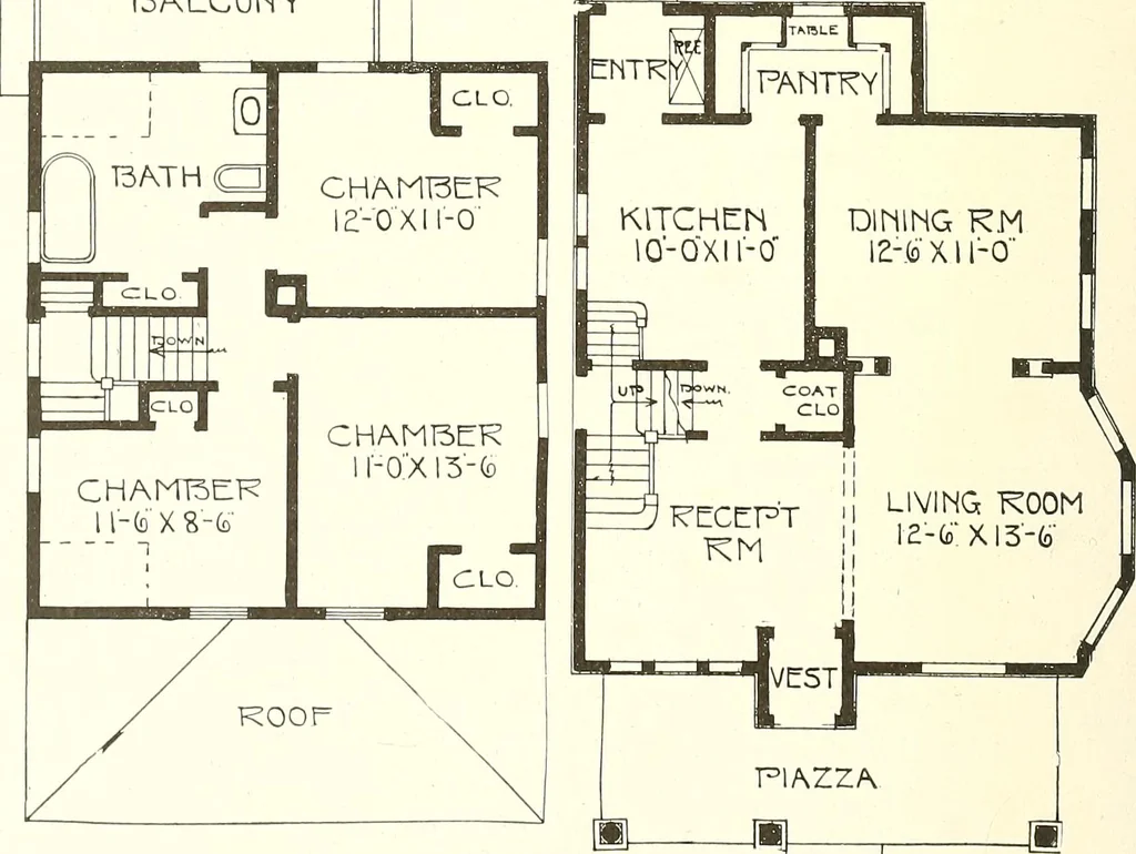 An illustration from The plan book of American dwellings : being a compilation of original home designs, showing actual photographic exteriors and floor plans of moderately priced bungalows, cottages, residences, 1914, leaf 273