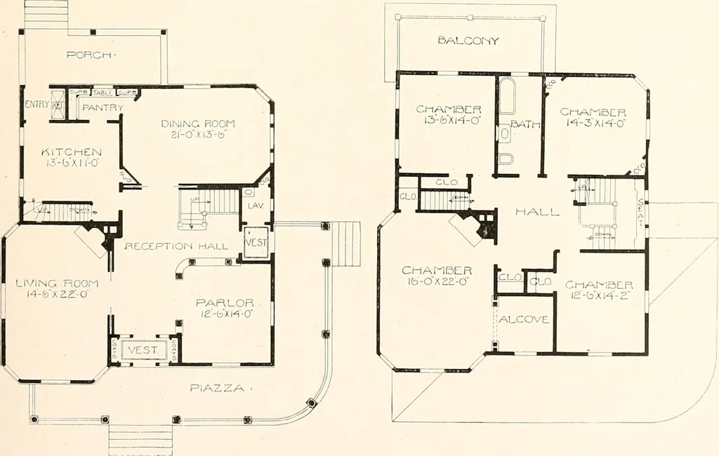 An illustration from The plan book of American dwellings : being a compilation of original home designs, showing actual photographic exteriors and floor plans of moderately priced bungalows, cottages, residences, 1914, leaf 276
