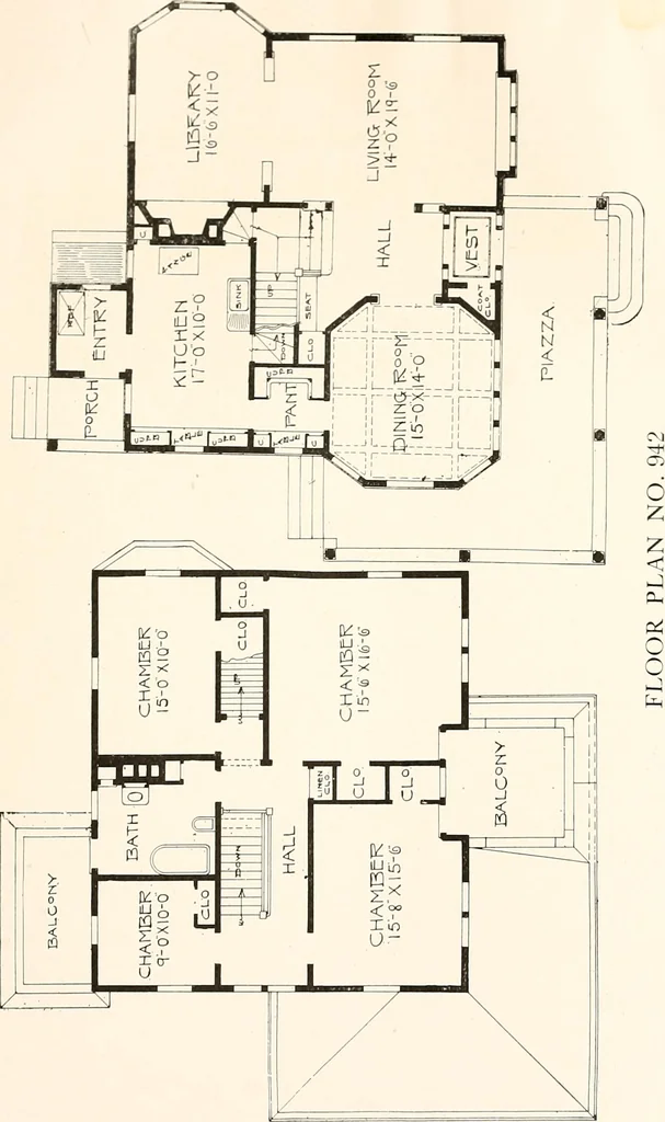 An illustration from The plan book of American dwellings : being a compilation of original home designs, showing actual photographic exteriors and floor plans of moderately priced bungalows, cottages, residences, 1914, leaf 282