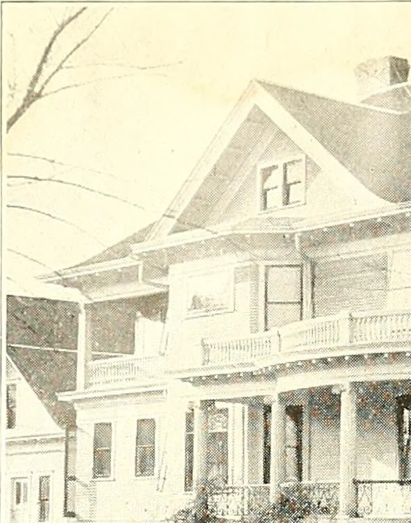 An illustration from The plan book of American dwellings : being a compilation of original home designs, showing actual photographic exteriors and floor plans of moderately priced bungalows, cottages, residences, 1914, leaf 283