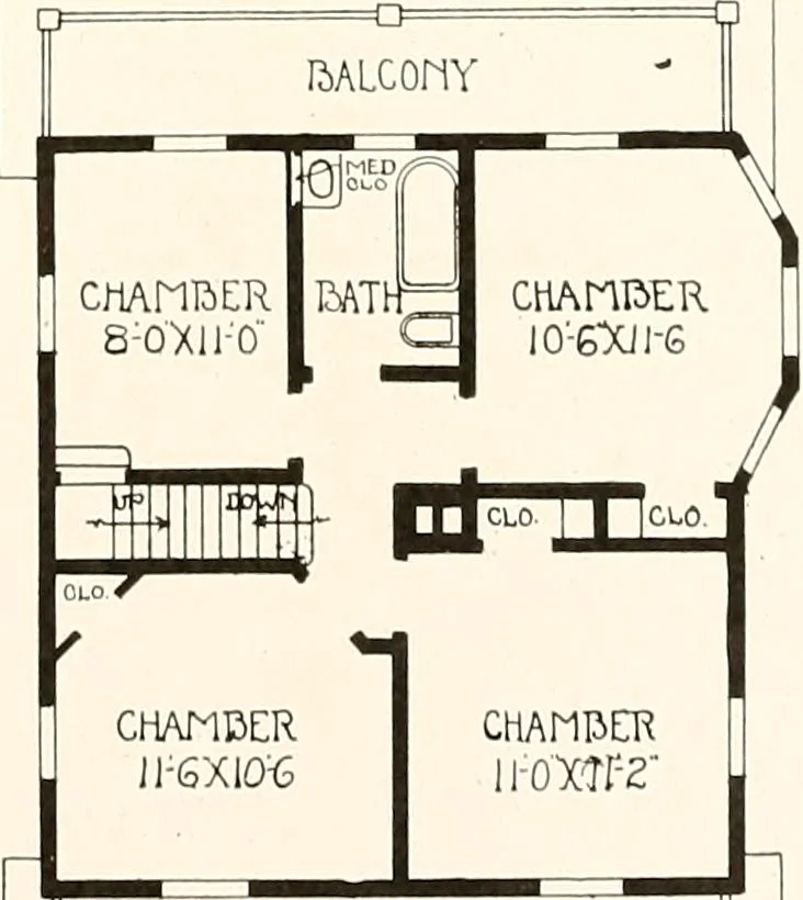 An illustration from The plan book of American dwellings : being a compilation of original home designs, showing actual photographic exteriors and floor plans of moderately priced bungalows, cottages, residences, 1914, leaf 284