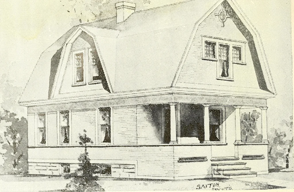 An illustration from The plan book of American dwellings : being a compilation of original home designs, showing actual photographic exteriors and floor plans of moderately priced bungalows, cottages, residences, 1914, leaf 285