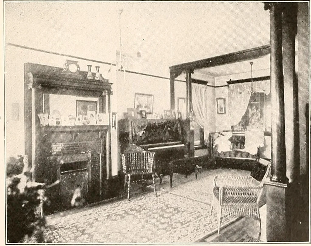 An illustration from The plan book of American dwellings : being a compilation of original home designs, showing actual photographic exteriors and floor plans of moderately priced bungalows, cottages, residences, 1914, leaf 288