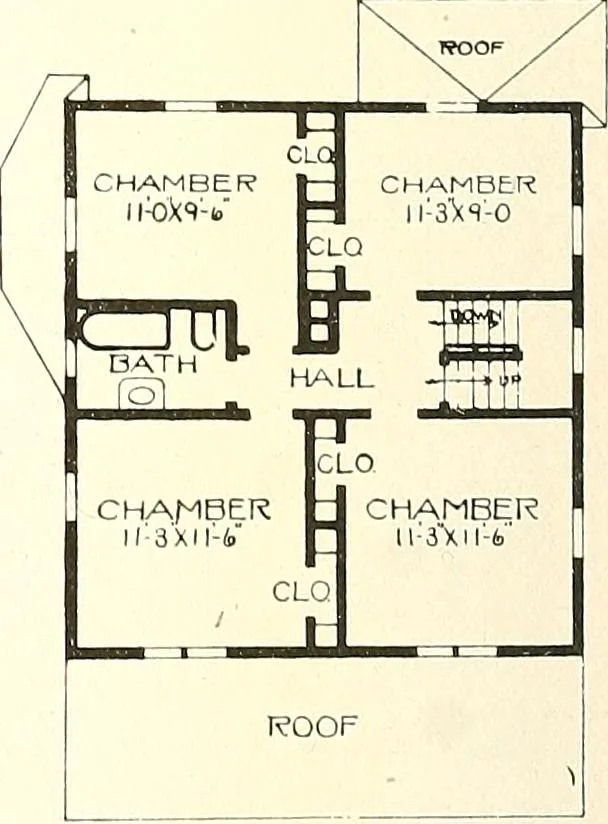 An illustration from The plan book of American dwellings : being a compilation of original home designs, showing actual photographic exteriors and floor plans of moderately priced bungalows, cottages, residences, 1914, leaf 305
