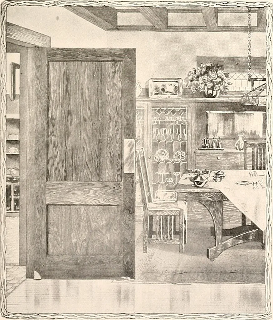 An illustration from The plan book of American dwellings : being a compilation of original home designs, showing actual photographic exteriors and floor plans of moderately priced bungalows, cottages, residences, 1914, leaf 310