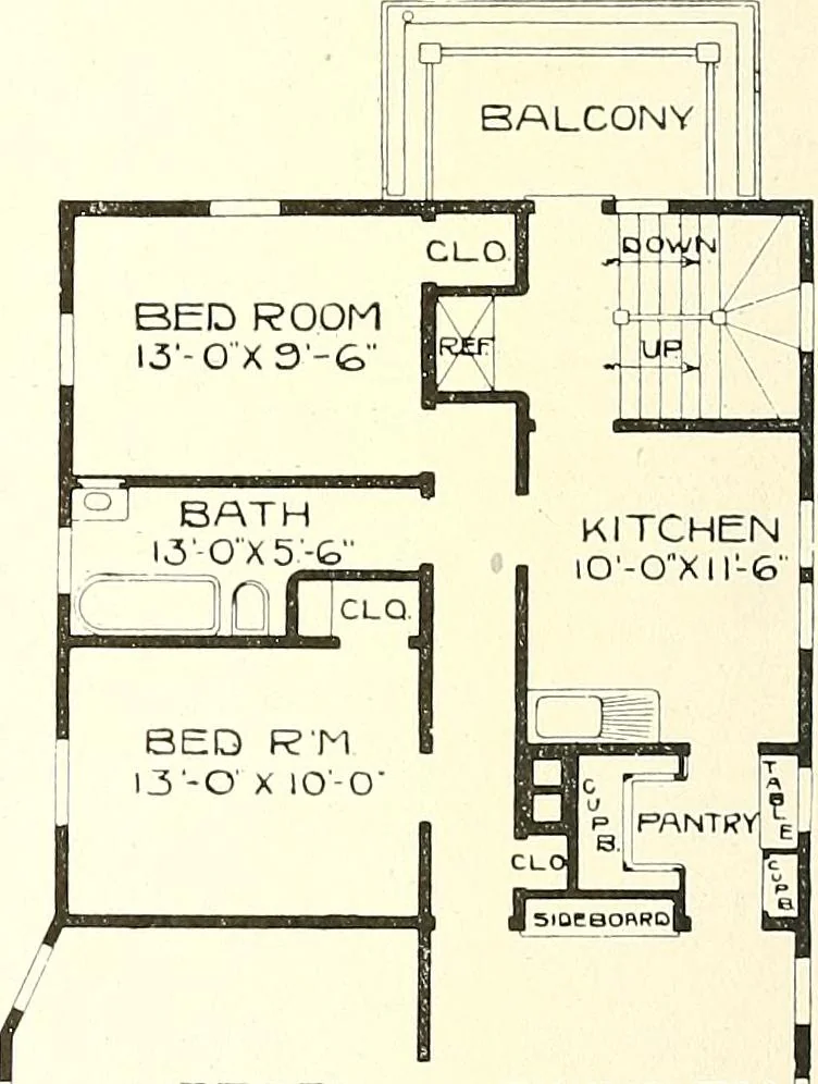An illustration from The plan book of American dwellings : being a compilation of original home designs, showing actual photographic exteriors and floor plans of moderately priced bungalows, cottages, residences, 1914, leaf 311