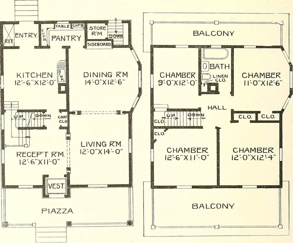 An illustration from The plan book of American dwellings : being a compilation of original home designs, showing actual photographic exteriors and floor plans of moderately priced bungalows, cottages, residences, 1914, leaf 327