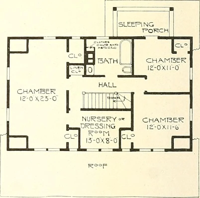 An illustration from The plan book of American dwellings : being a compilation of original home designs, showing actual photographic exteriors and floor plans of moderately priced bungalows, cottages, residences, 1914, leaf 329