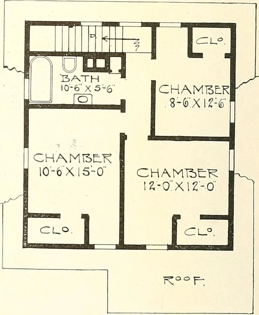 An illustration from The plan book of American dwellings : being a compilation of original home designs, showing actual photographic exteriors and floor plans of moderately priced bungalows, cottages, residences, 1914, leaf 333