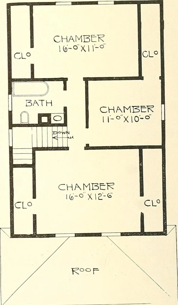 An illustration from The plan book of American dwellings : being a compilation of original home designs, showing actual photographic exteriors and floor plans of moderately priced bungalows, cottages, residences, 1914, leaf 341