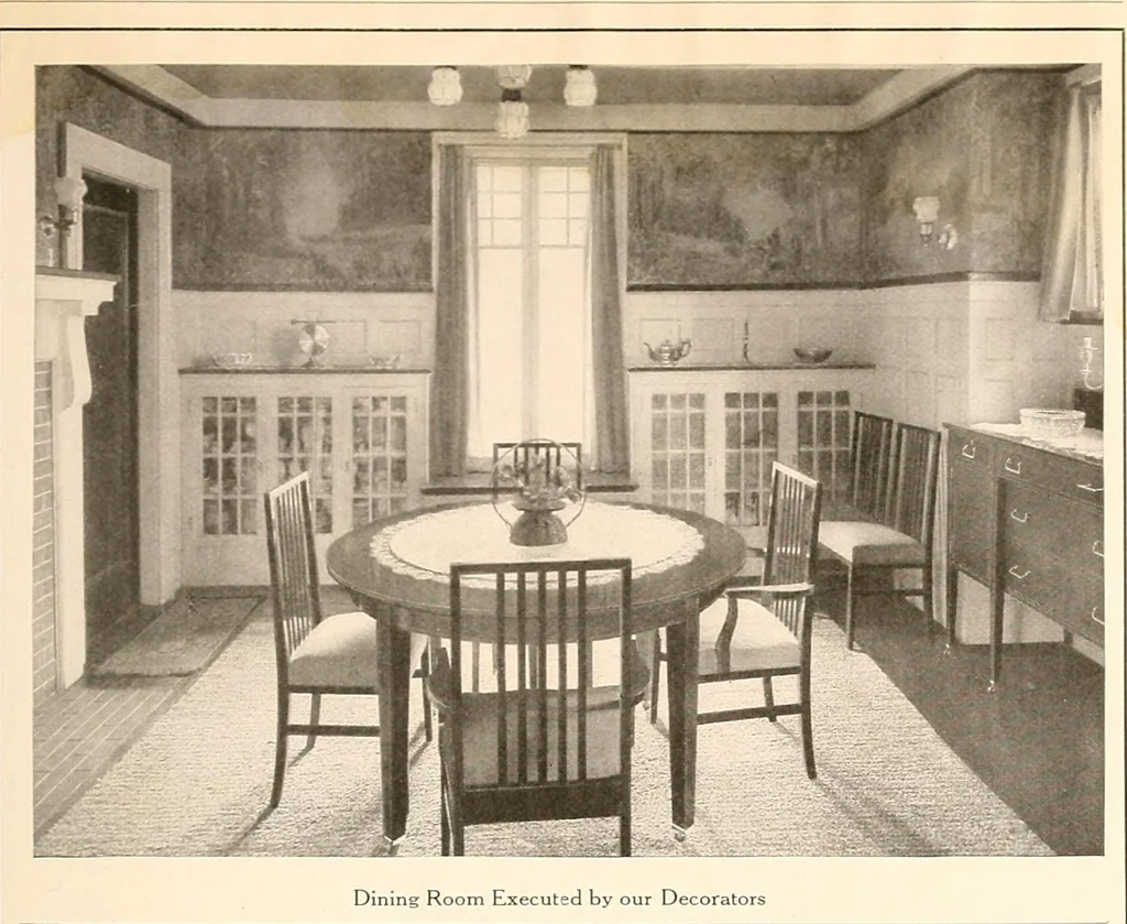 An illustration from The plan book of American dwellings : being a compilation of original home designs, showing actual photographic exteriors and floor plans of moderately priced bungalows, cottages, residences, 1914, leaf 342