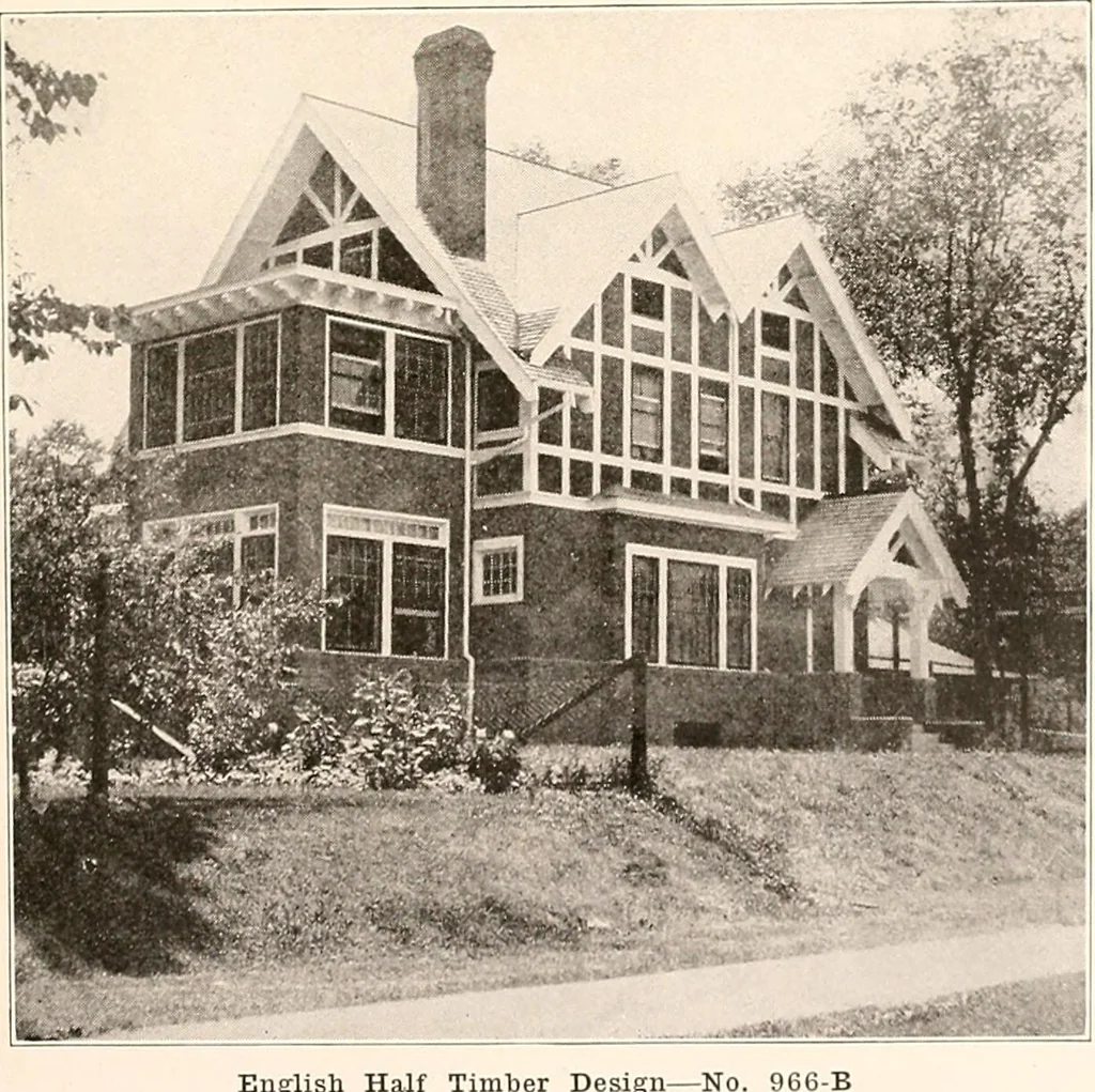 An illustration from The plan book of American dwellings : being a compilation of original home designs, showing actual photographic exteriors and floor plans of moderately priced bungalows, cottages, residences, 1914, leaf 36