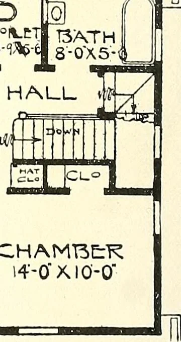 An illustration from The plan book of American dwellings : being a compilation of original home designs, showing actual photographic exteriors and floor plans of moderately priced bungalows, cottages, residences, 1914, leaf 39