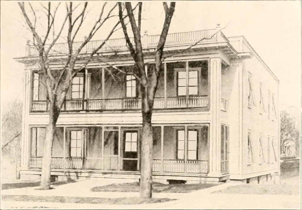 An illustration from The plan book of American dwellings : being a compilation of original home designs, showing actual photographic exteriors and floor plans of moderately priced bungalows, cottages, residences, 1914, leaf 44