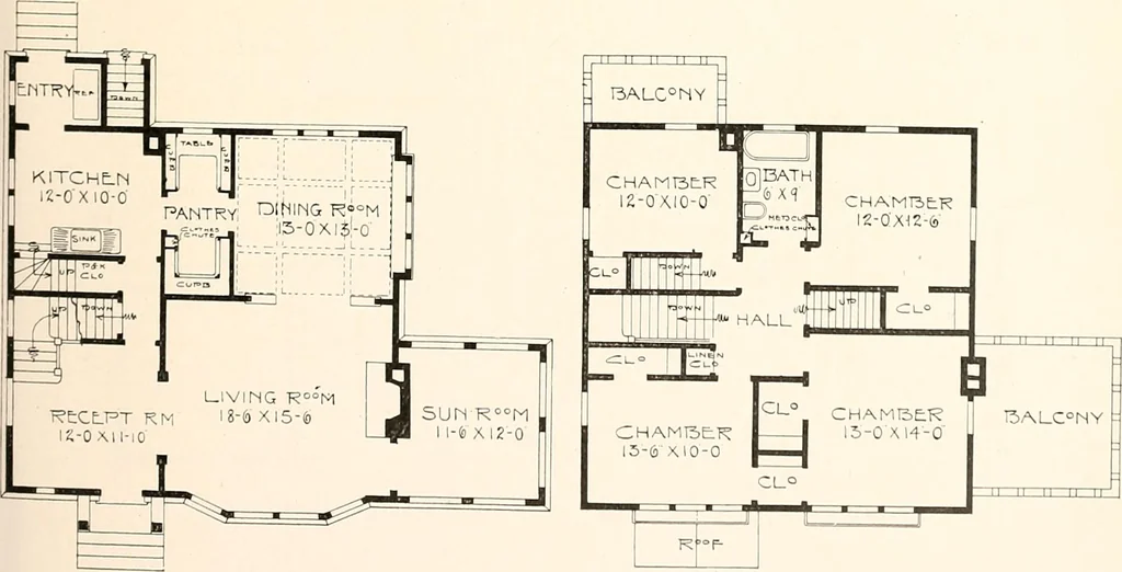 An illustration from The plan book of American dwellings : being a compilation of original home designs, showing actual photographic exteriors and floor plans of moderately priced bungalows, cottages, residences, 1914, leaf 52
