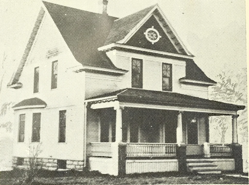 An illustration from The plan book of American dwellings : being a compilation of original home designs, showing actual photographic exteriors and floor plans of moderately priced bungalows, cottages, residences, 1914, leaf 65