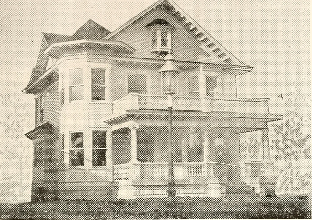 An illustration from The plan book of American dwellings : being a compilation of original home designs, showing actual photographic exteriors and floor plans of moderately priced bungalows, cottages, residences, 1914, leaf 72