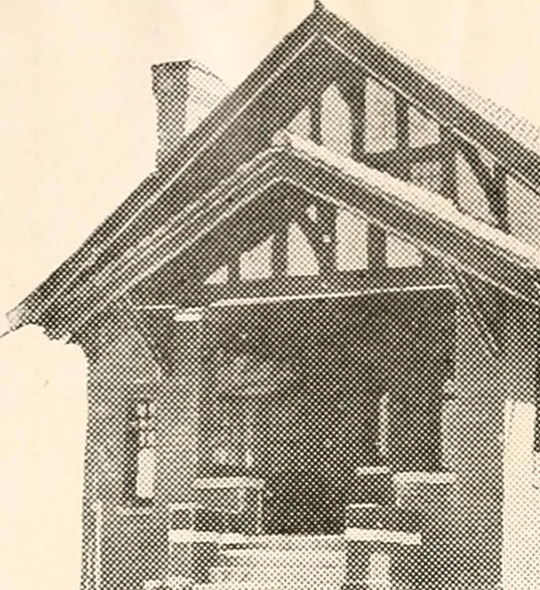 An illustration from The plan book of American dwellings : being a compilation of original home designs, showing actual photographic exteriors and floor plans of moderately priced bungalows, cottages, residences, 1914, leaf 86