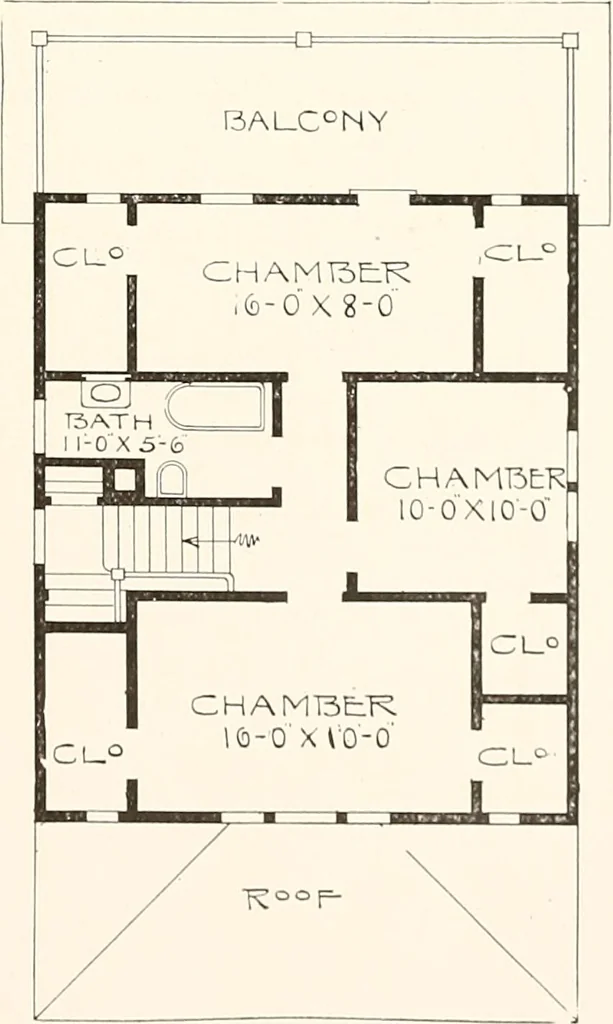 An illustration from The plan book of American dwellings : being a compilation of original home designs, showing actual photographic exteriors and floor plans of moderately priced bungalows, cottages, residences, 1914, leaf 90