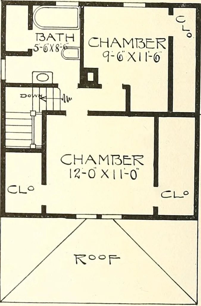An illustration from The plan book of American dwellings : being a compilation of original home designs, showing actual photographic exteriors and floor plans of moderately priced bungalows, cottages, residences, 1914, leaf 91