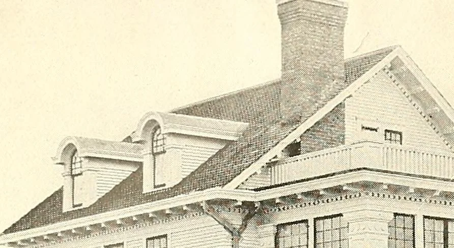 An illustration from The plan book of American dwellings : being a compilation of original home designs, showing actual photographic exteriors and floor plans of moderately priced bungalows, cottages, residences, 1914, leaf 93