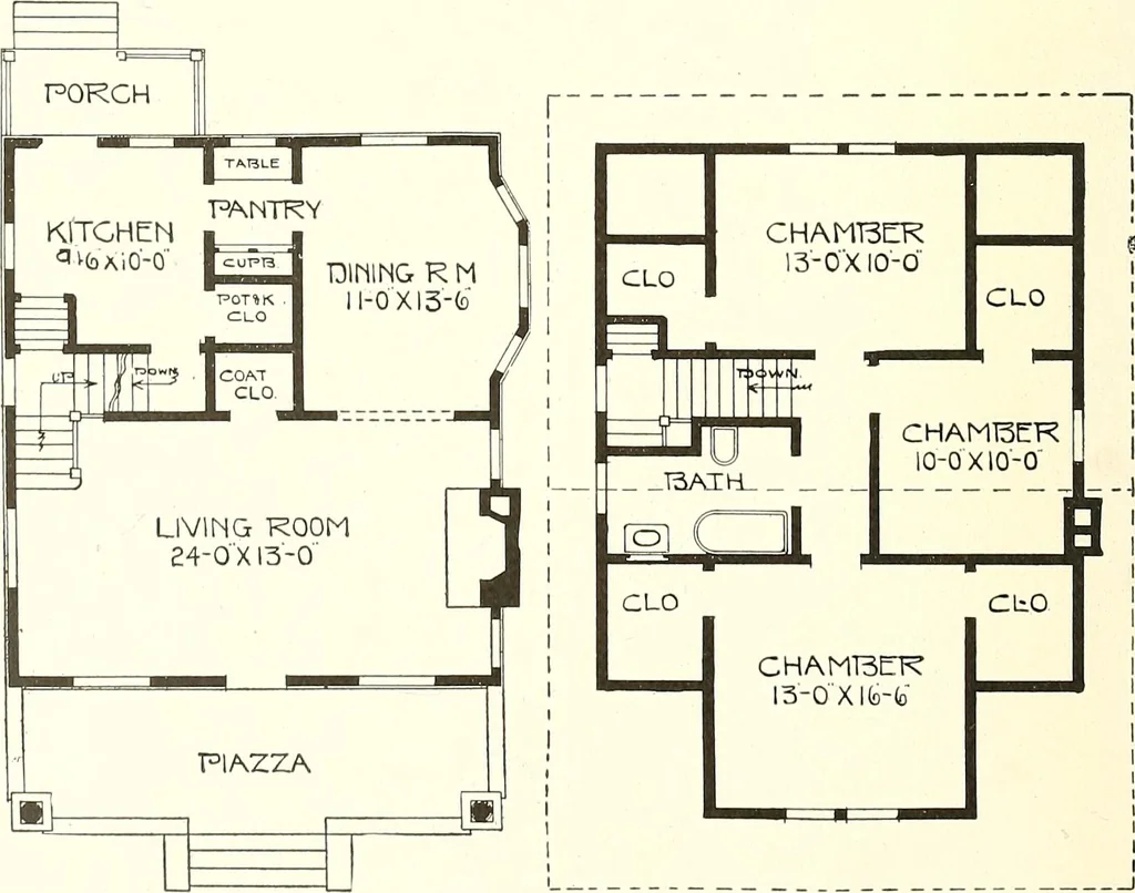An illustration from The plan book of American dwellings : being a compilation of original home designs, showing actual photographic exteriors and floor plans of moderately priced bungalows, cottages, residences, 1914, leaf 99