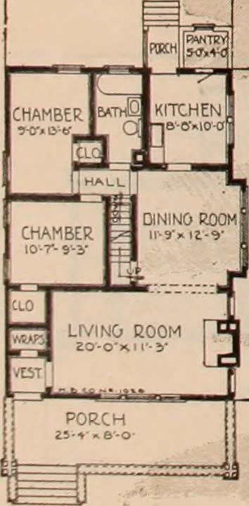 An illustration from Plan book of Harris homes : book number seventy six, 1920, leaf 19
