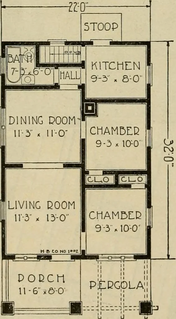 An illustration from Plan book of Harris homes : book number seventy six, 1920, leaf 23