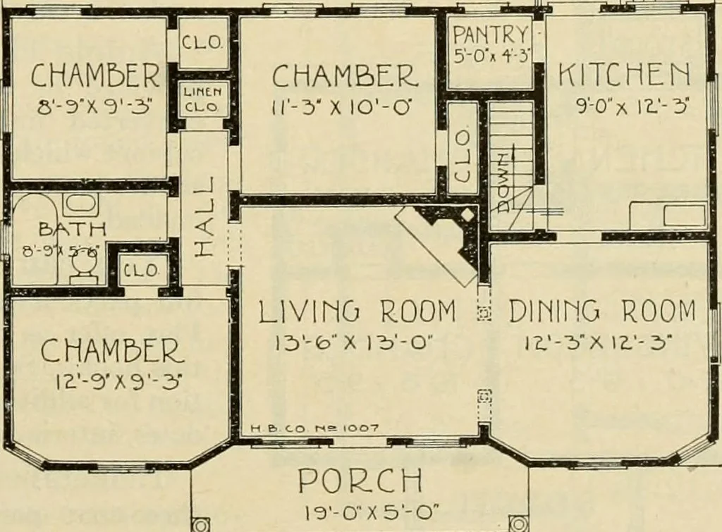 An illustration from Plan book of Harris homes : book number seventy six, 1920, leaf 28