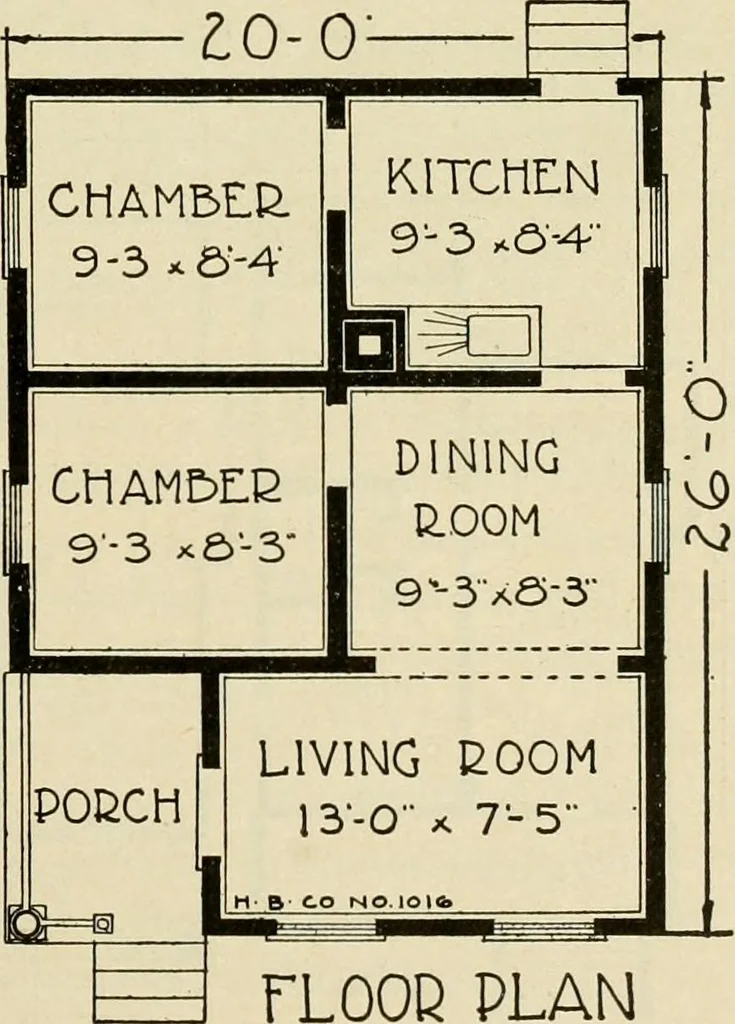An illustration from Plan book of Harris homes : book number seventy six, 1920, leaf 34