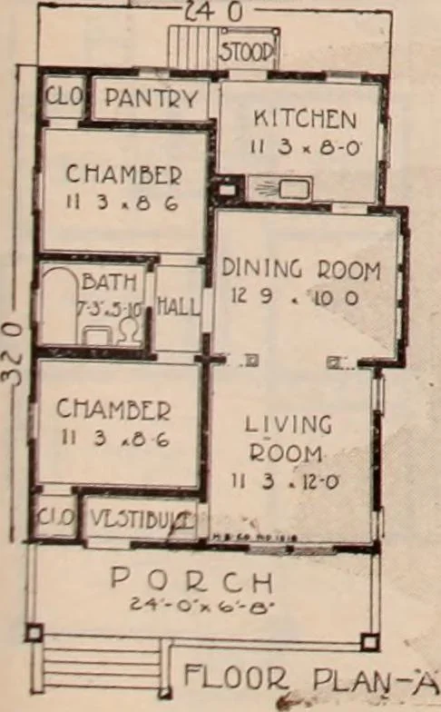 An illustration from Plan book of Harris homes : book number seventy six, 1920, leaf 36