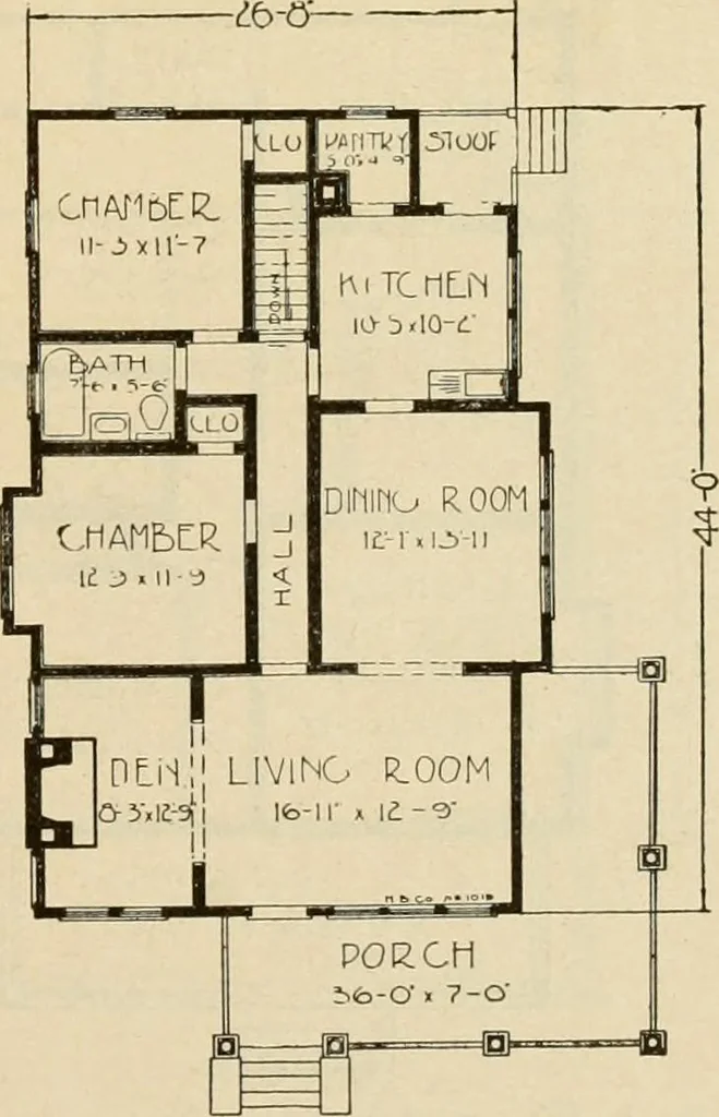 An illustration from Plan book of Harris homes : book number seventy six, 1920, leaf 38