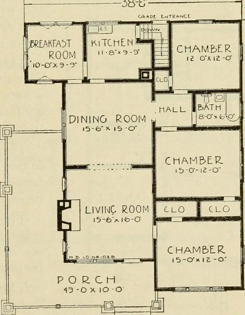 An illustration from Plan book of Harris homes : book number seventy six, 1920, leaf 44
