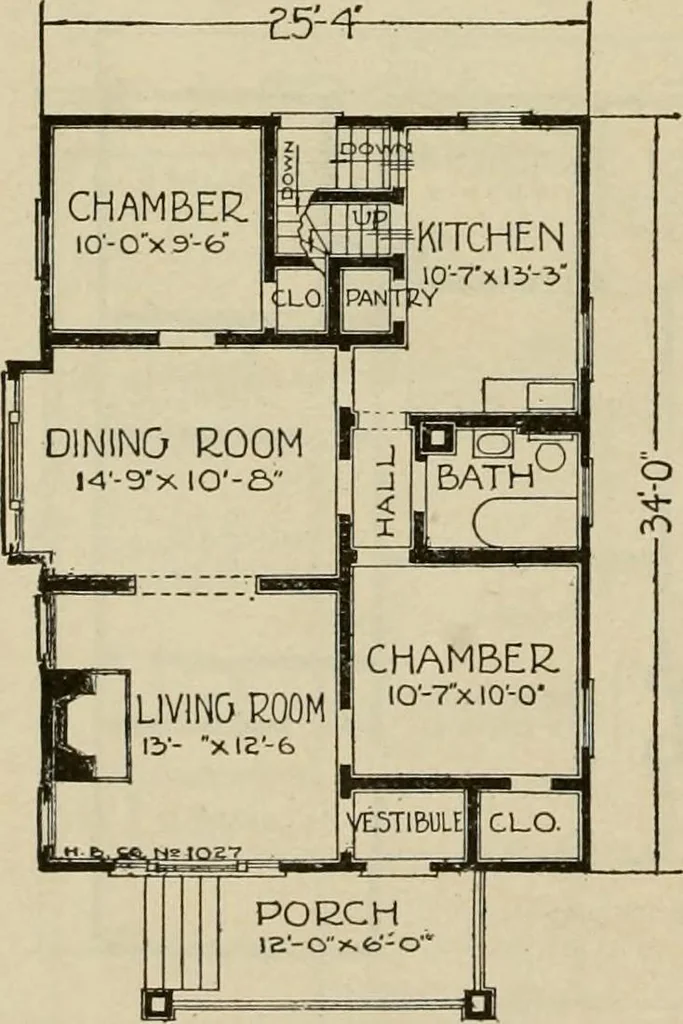 An illustration from Plan book of Harris homes : book number seventy six, 1920, leaf 45