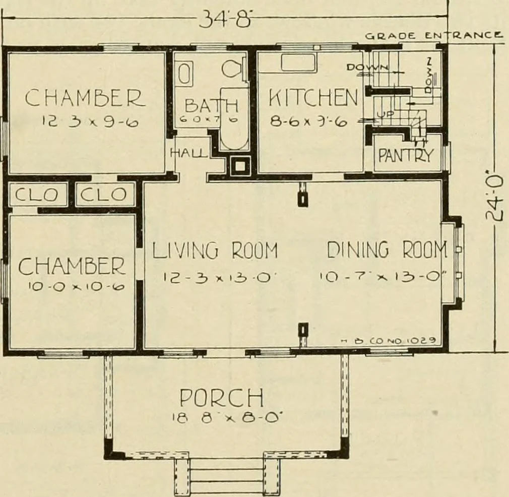 An illustration from Plan book of Harris homes : book number seventy six, 1920, leaf 46
