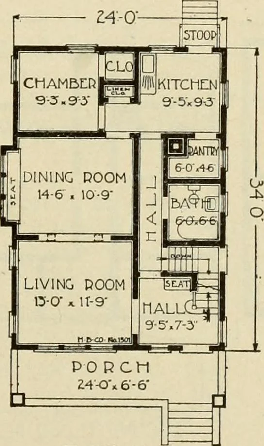 An illustration from Plan book of Harris homes : book number seventy six, 1920, leaf 48