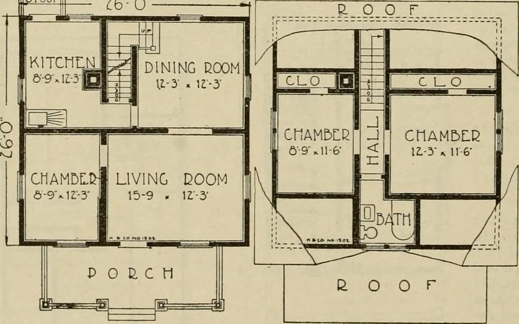 An illustration from Plan book of Harris homes : book number seventy six, 1920, leaf 49