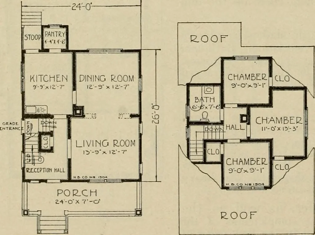 An illustration from Plan book of Harris homes : book number seventy six, 1920, leaf 51