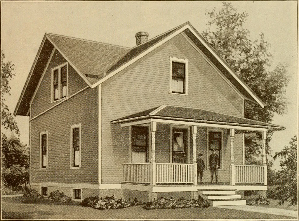 An illustration from Plan book of Harris homes : book number seventy six, 1920, leaf 56