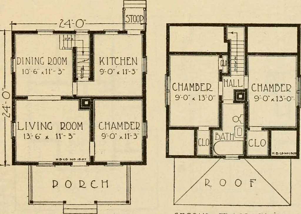 An illustration from Plan book of Harris homes : book number seventy six, 1920, leaf 56