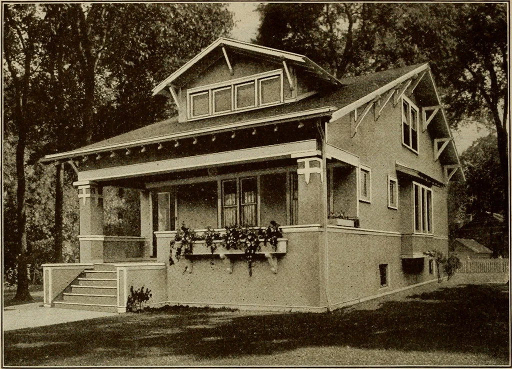 An illustration from Plan book of Harris homes : book number seventy six, 1920, leaf 57