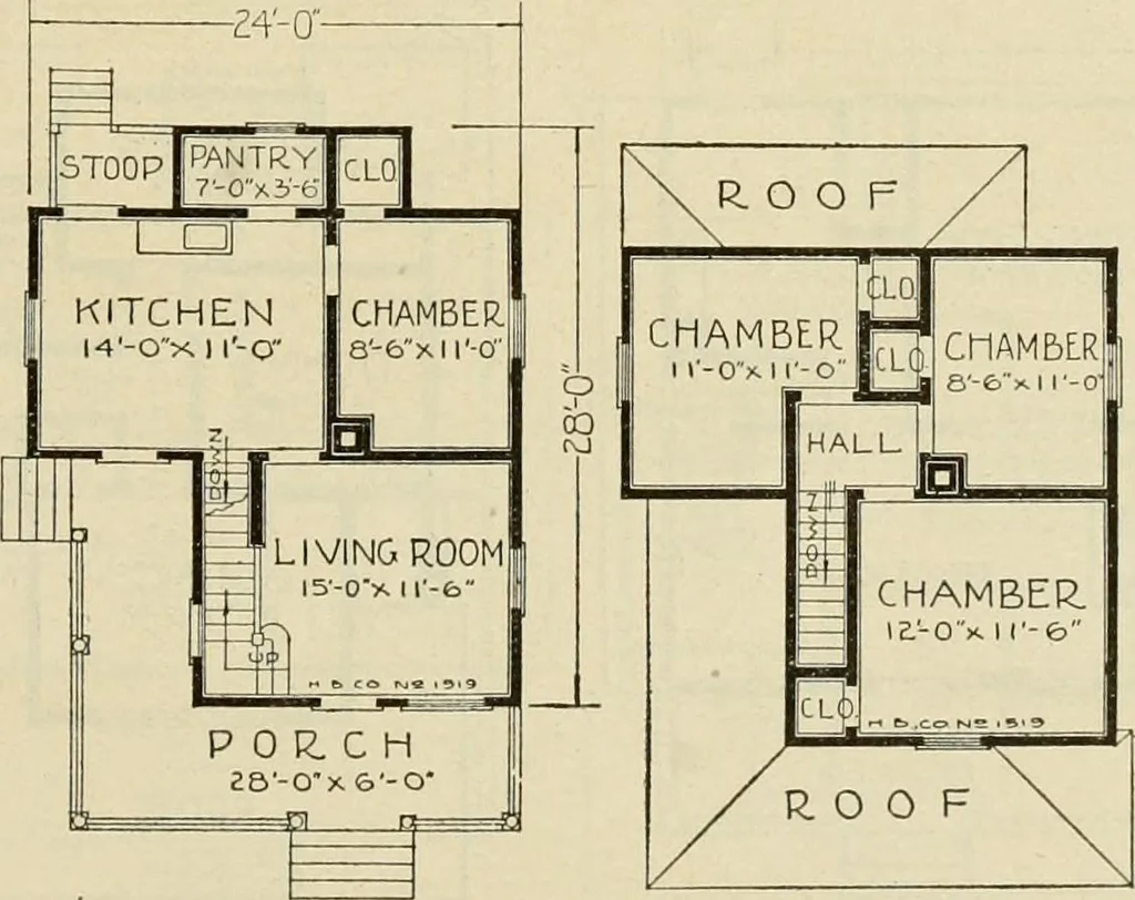 An illustration from Plan book of Harris homes : book number seventy six, 1920, leaf 64