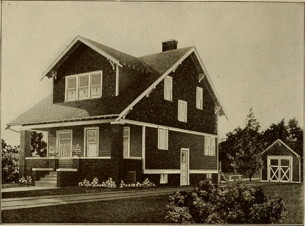 An illustration from Plan book of Harris homes : book number seventy six, 1920, leaf 65