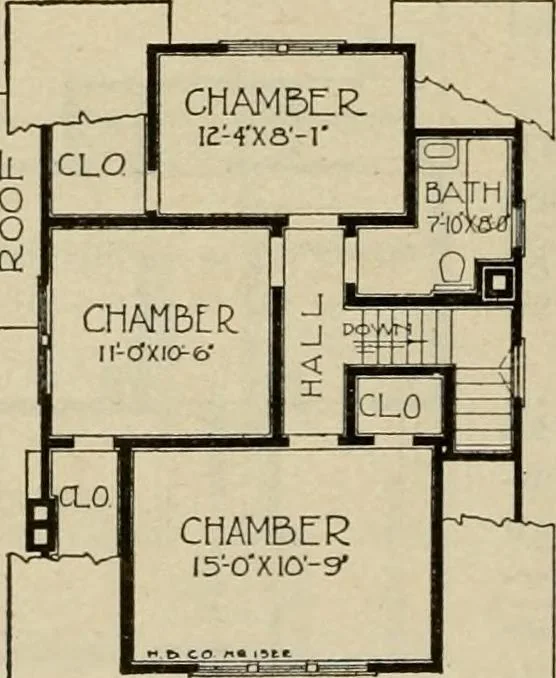 An illustration from Plan book of Harris homes : book number seventy six, 1920, leaf 65