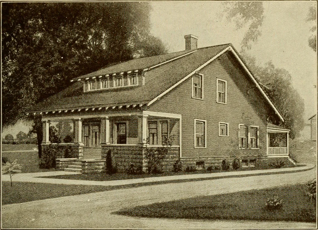 An illustration from Plan book of Harris homes : book number seventy six, 1920, leaf 66