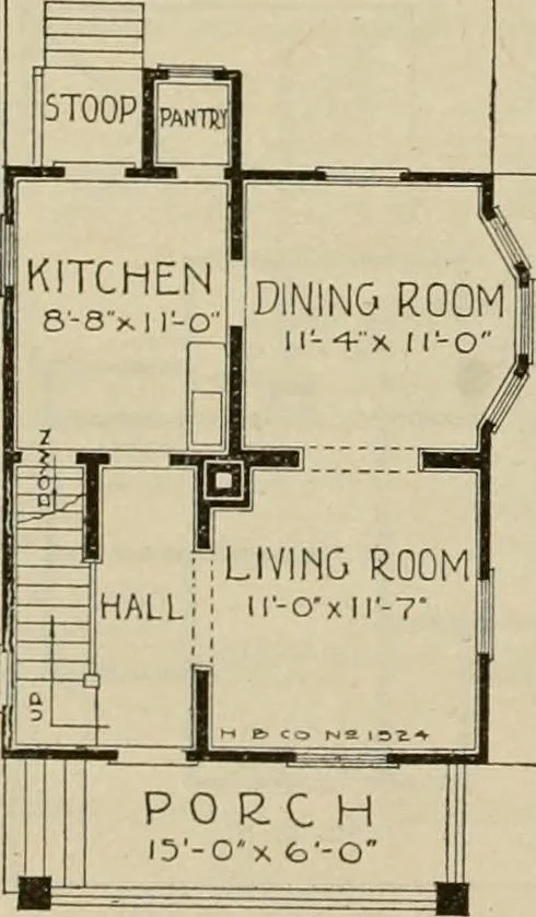 An illustration from Plan book of Harris homes : book number seventy six, 1920, leaf 67