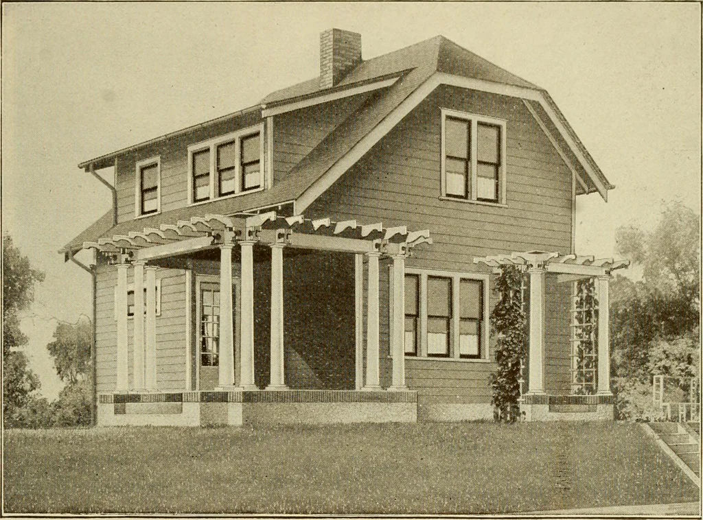 An illustration from Plan book of Harris homes : book number seventy six, 1920, leaf 68