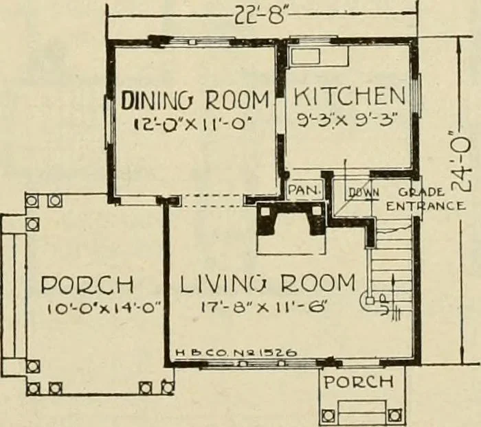 An illustration from Plan book of Harris homes : book number seventy six, 1920, leaf 68